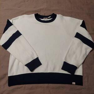 Faherty Beach Fleece Ringer Crew Sweatshirt SzL